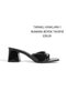 Black Crinkled Slippers with Coated Heels 5cm Women's Shoes New Season - 3