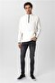 White Regular Plain Half Turtleneck Sweater - 3