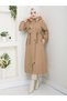 Bondit Coat with Hood, Elastic Waist and Fur Lining for Modest Wear Rc1205002 - 5