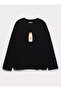 100% Cotton Oversize Fit Keep Calm Drink Ayran Printed - Crew Neck Long Sleeve T-Shirt