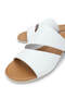 Women's Genuine Leather White Heeled Slippers - 3
