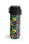 Kids Black Graffiti Patterned Steel Thermos with Straw and Direct Drinking 500 ml 31847 - 5