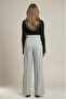 Women's Palazzo Pants High Waist Thin Cut Turquoise Gray Basic Pants Cess-3056 - 2