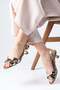 Gold Color Women's Low Heel Shoes - 5