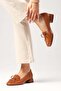 Tilda Tan Color Blunt Toe Short Heeled Women's Shoes - 3