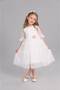 Girl's Evening Dress with Polka Dot Lace and Bow Back and Flower Detail