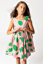 Pink Green Speckle Dance Girl's Dress - 2
