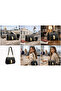Modern Lock Design Black Chain Strap Piece Women's Set Shoulder Bag |   Black T8306 - 3