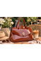 Camel Hair Patent Leather Buckled Women's Clutch Bag |   Camel Hair Mt1422 - 5