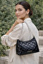 Black Quilted Chain Strap Pcs Women's Shoulder Bag |   Black Mt1545 - 3