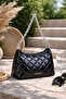 Black Quilted Chain Strap Pcs Women's Shoulder Bag |   Black Mt1545