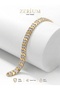 Zircon Stone Two Tone Steel Bracelet Gold Color Modern Premium Design