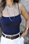 Navy Blue Rope Strap Push up Crop