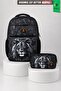 X Dekomus Licensed Leon Printed Large Size High School Bag and Pen Bag Set