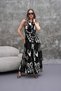 Women's Patterned Sleeveless Belted Jumpsuit 250587 - - 4