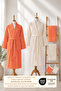 Eldy Striped Bathrobe Set Family Set, 6 Pieces, 100% Cotton Certified Şalyaka Bathrobe Dowry Set - 5
