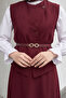 Asymmetric Vest Double Suit Burgundy - 2