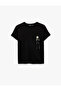 Cotton Bow Brooch Short Sleeve Crew Neck T-Shirt - 5