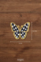 Iron-On Checkerboard Pattern Butterfly Crest Set 10-Pack - (4.5 cm X 4 cm)