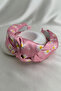Pink Satin Daisy Patterned Crown - 2