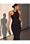 Off Shoulder Midi Crepe Dress 581832 Black - 2