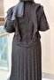 Marex Collar Pearl Embellished Ruffle Blouse Pleated Skirt Evening Dress Set - 5