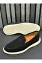 Black Suede Leather Men's Loafer Shoes - 5