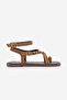 Women's Cross-Strapped Ankle-Tie Buckle Casual Sandals Solveta Tan Suede - 3
