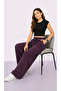 Women's Tencel Fabric Comfortable Cut Wide Leg Pants Elastic Waist Casual Stylish Model - 4