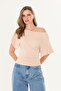 Beige Non-Show Ultra Soft, Waist-Fitting, Fully Stretchable, 95% Natural Viscose, Drop Shoulder Batwing Sleeve Blouse