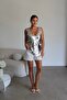 Asymmetrical Cut Silver Large Sequined Premium Blouse - 4