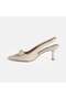 Women's Cream Bow Detail Patent Leather Heeled Classic Shoes - 3