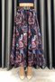 Chiffon Skirt with Elastic Waist - Navy Blue Dark Blue - 6