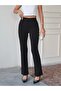 Women's Black Crepe Fabric Lycra Front Grassy Palazzo Trousers - 8