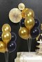 2 Pieces of 7 Balloon Stands and 14 Pieces of Gold-Black Metallic Balloons Set - 3