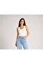 Women's White U-Neck Crop Tank Top Stretchy Comfortable Fabric Lightweight Flowy Wide Strap Tank Top - 6