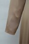 Satin Evening Dress - Double Layer and Waist Pleat Detail - 5