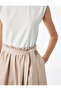 Crew Neck Belted Sleeveless Flared Midi Dress - 3