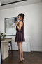 Women's Coffee Halter Neck Polka Dot Mini Dress 1041-2926 - 3