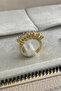 Adjustable Gold Women's Steel Ring with Large Zircon Stone, Does Not Tarnish, Does Not Lose Color - 7