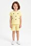 Girl's 2-Piece Set with Bow Embroidery and Textured Shorts - 2
