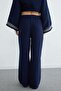 Elastic Waist Pocket Muslin Fabric Trousers - 8
