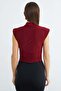 Shoulder Shoulder Pad Piece Double-Breasted Collar Blouse - 8