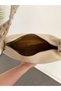 Women's Shoulder Bag with Wide Strap and Staple Detail, Baguette Bag, Daily Stylish Office Handbag - 8