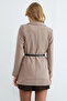 Belted Double-Breasted Collared Buttoned Jacket - 8