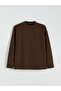 Lcw Everyday Brown Crew Neck Oversize Women's T-Shirt - 5