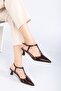 Tegan Heeled Patent Leather Shoes Brown - 2