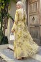 Spanish Sleeve Floral Patterned Yellow Dress - 3