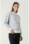 Mavi Beyaz Baskılı Sweatshirt - 4