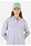 Relaxed Fit Shirt Neck Checked Women's Blue Long Sleeve Shirt - 4